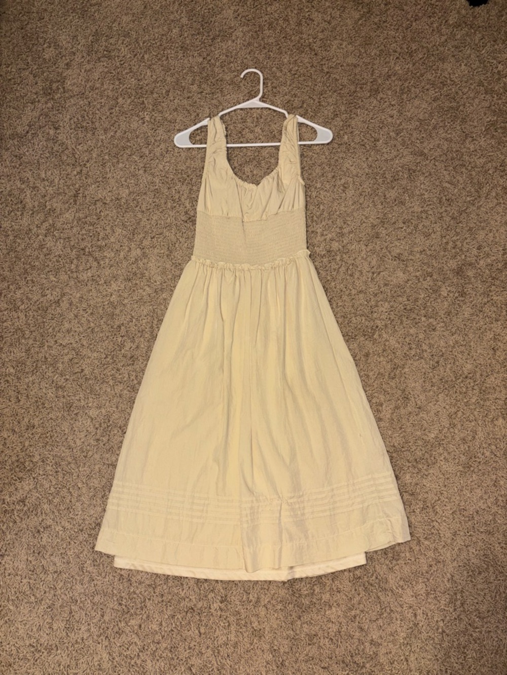 Pacsun Light Cream Sleeveless Midi Dress